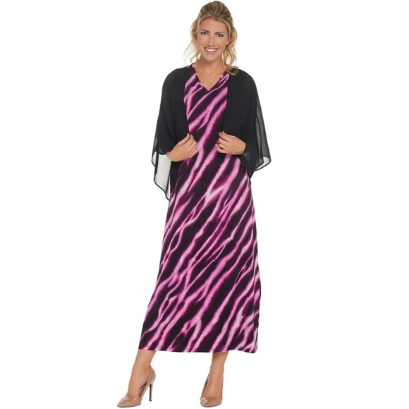 Bob Mackie Dresses & Skirts - NWT Bob Mackie Wearable Art Pink/ Black Animal Print Sleeveless Dress, Size 2X